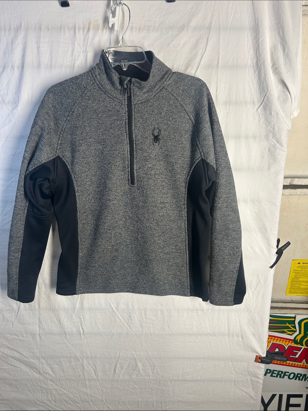 Spyder Men’s Gray and Black Half-Zip Sweater